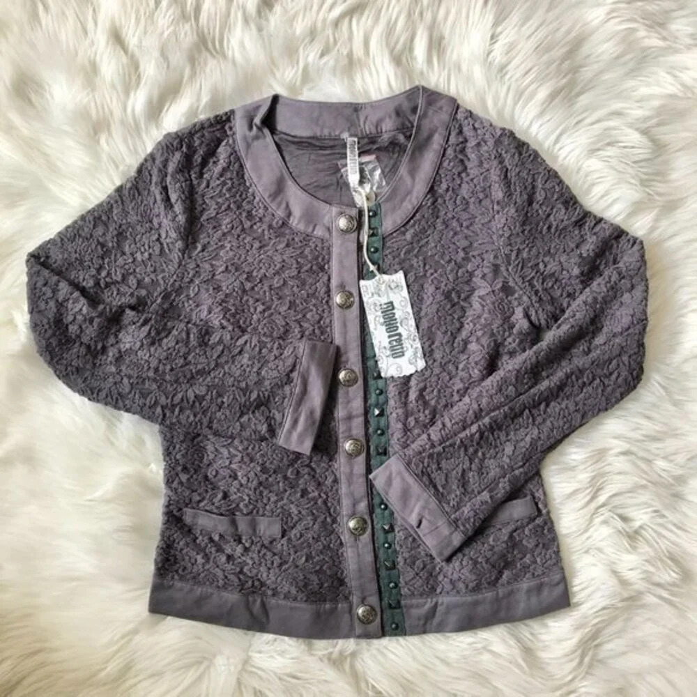 Monoreno NWT Gray Lace Jacket Cardigan S